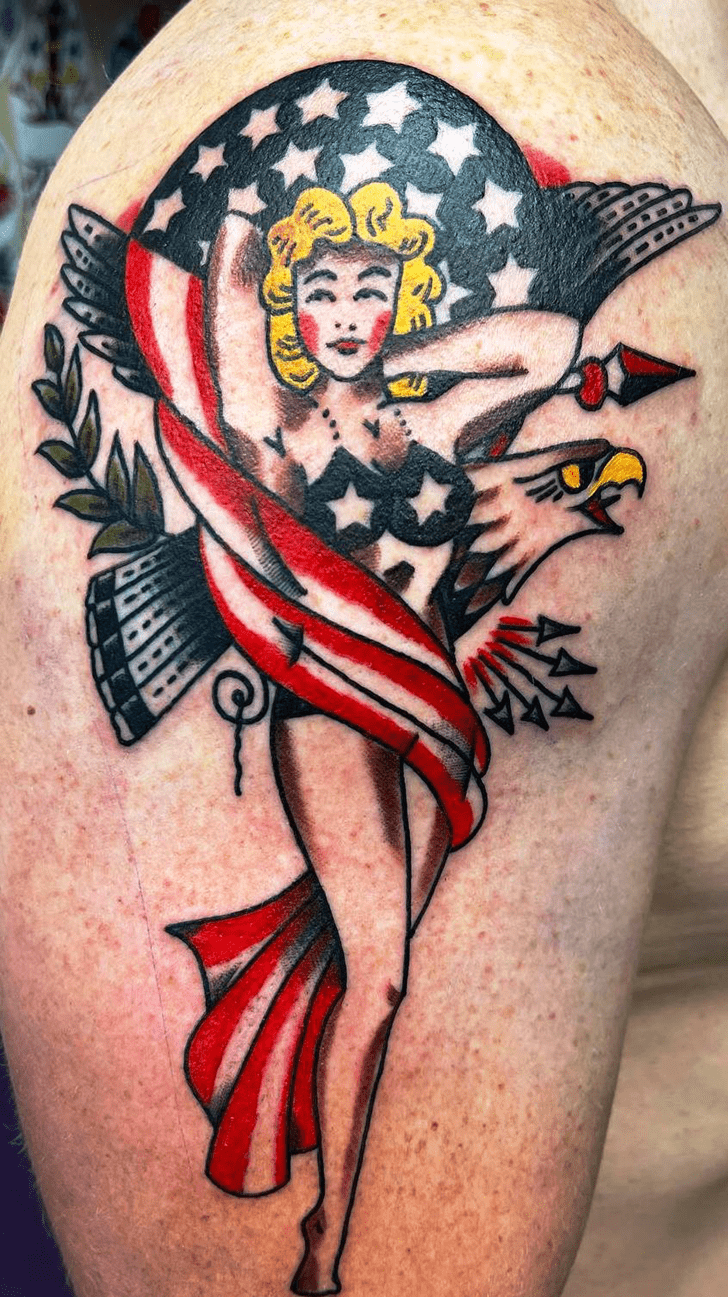 American Flag Tattoo Portrait