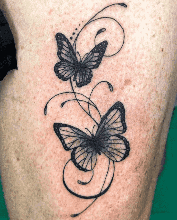 Beautiful Butterfly  Tattoo Portrait