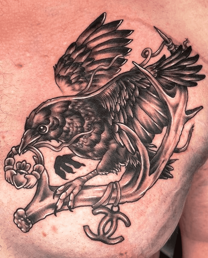 Black Bird Tattoo Shot