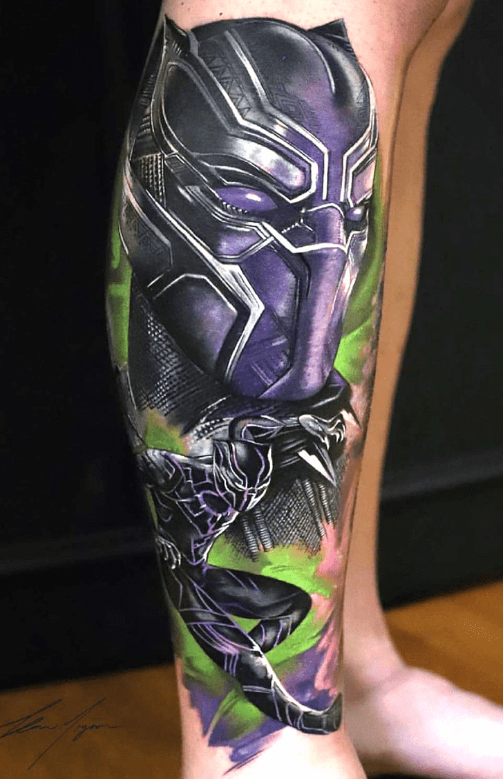 Black Panther Tattoo Portrait