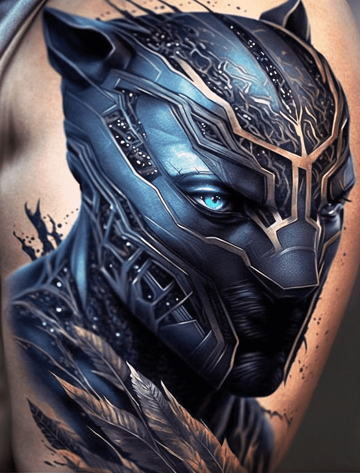 Black Panther Tattoo Portrait