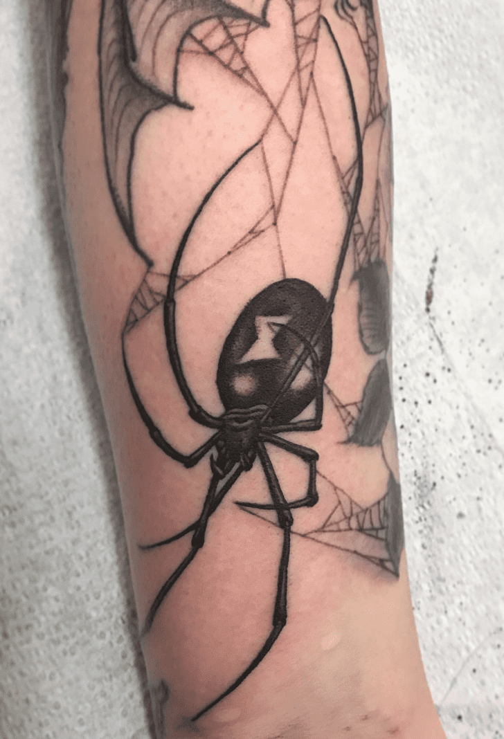 Black Widow Spider Tattoo Portrait