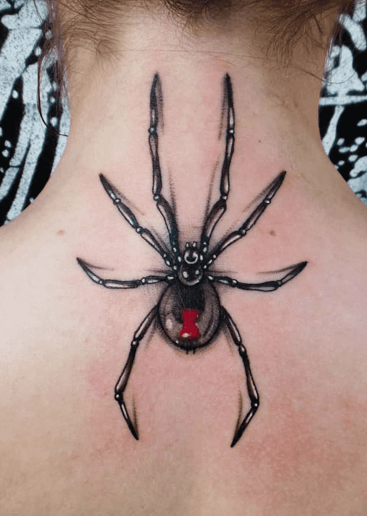 Black Widow Spider Tattoo Shot