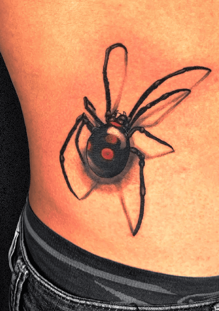 Black Widow Spider Tattoo Portrait