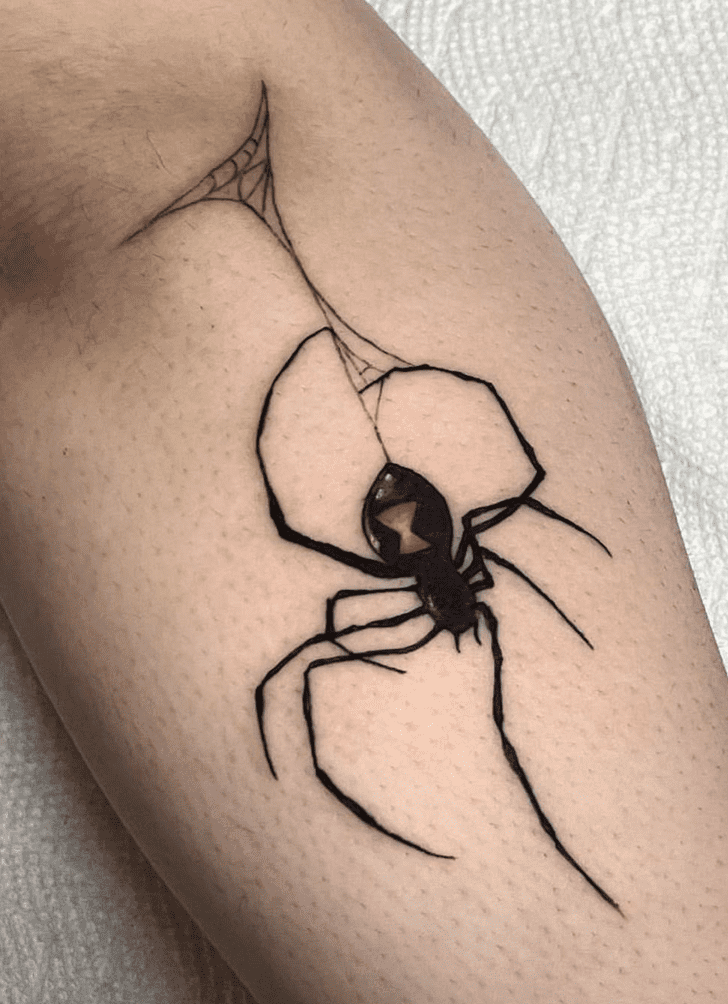 Black Widow Spider Tattoo Shot