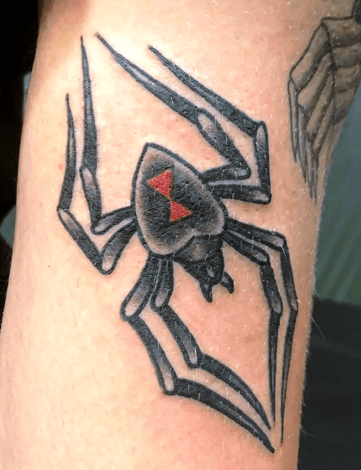 Black Widow Spider Tattoo Portrait