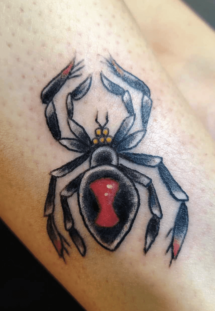 Black Widow Spider Tattoo Shot