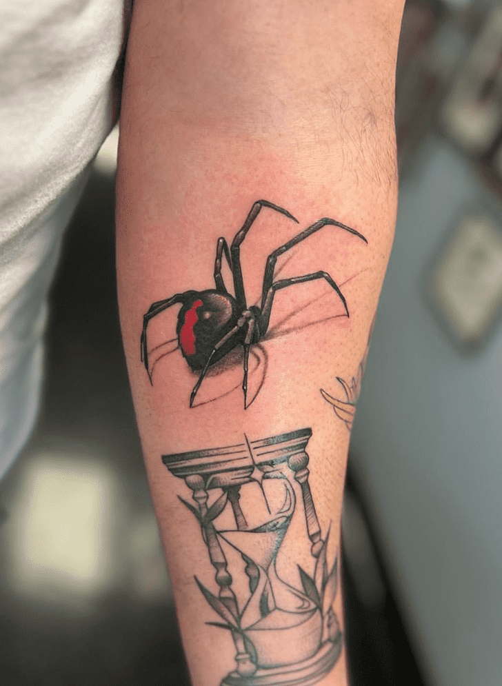 Black Widow Spider Tattoo Shot