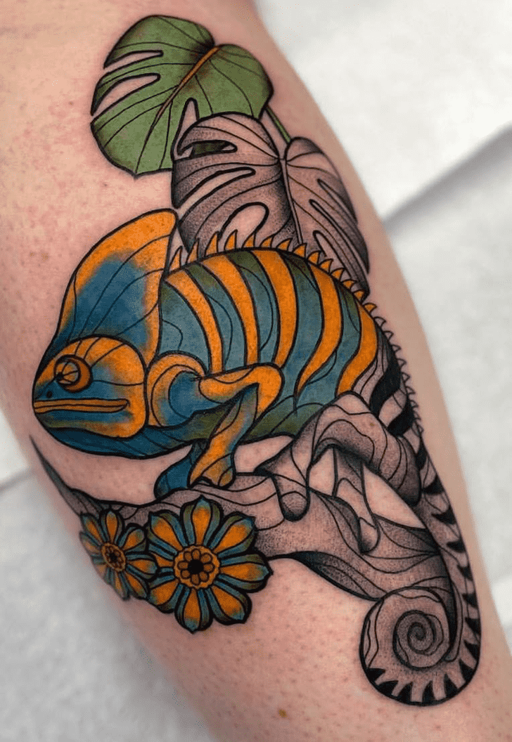 Chameleon Tattoo Figure