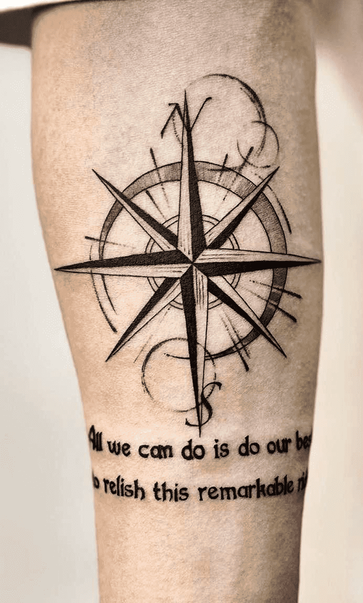 Compass Tattoo Shot