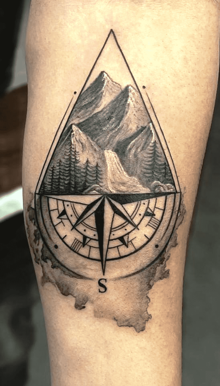 Compass Tattoo Shot