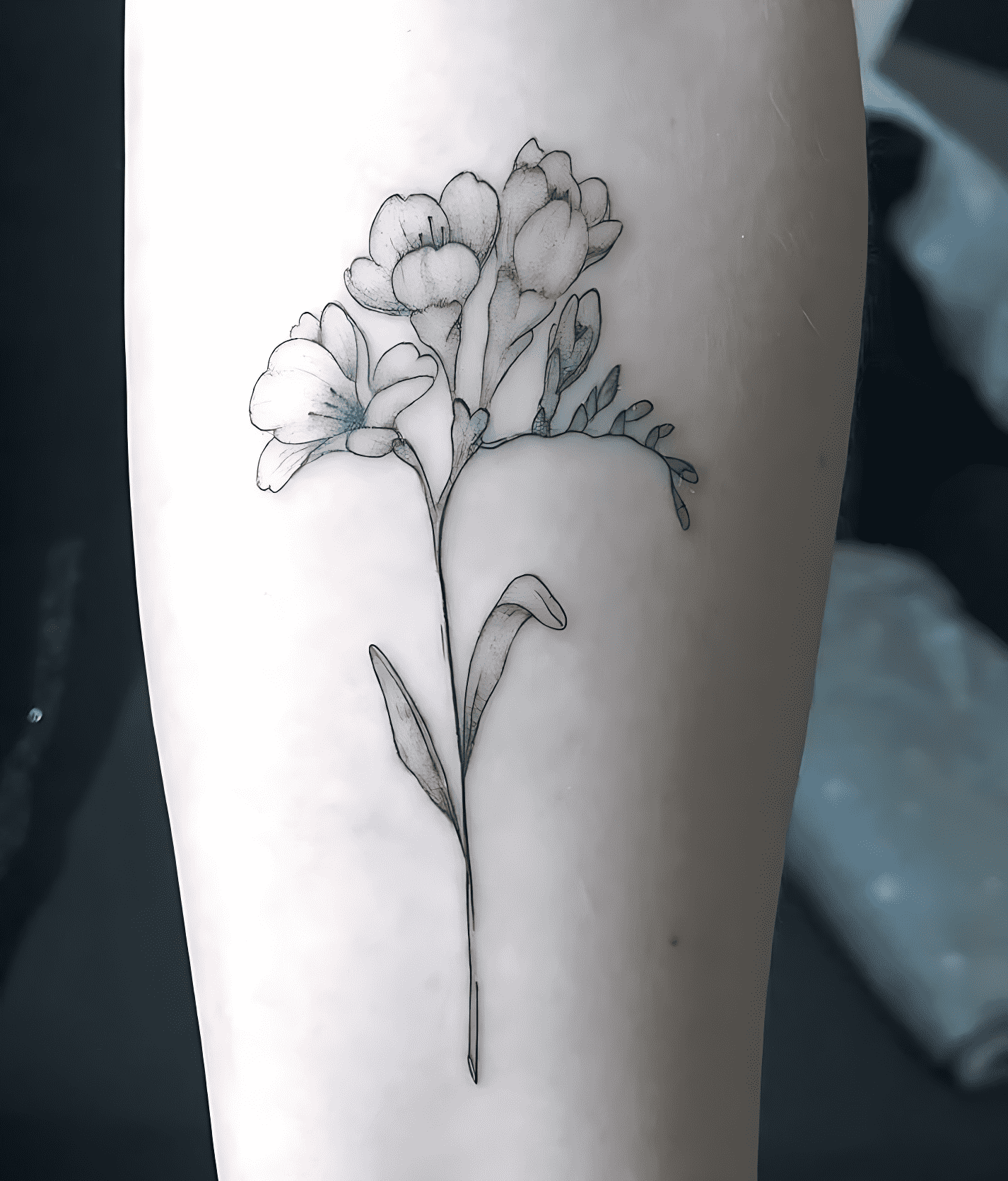 Delicate Flower Tattoo Figure