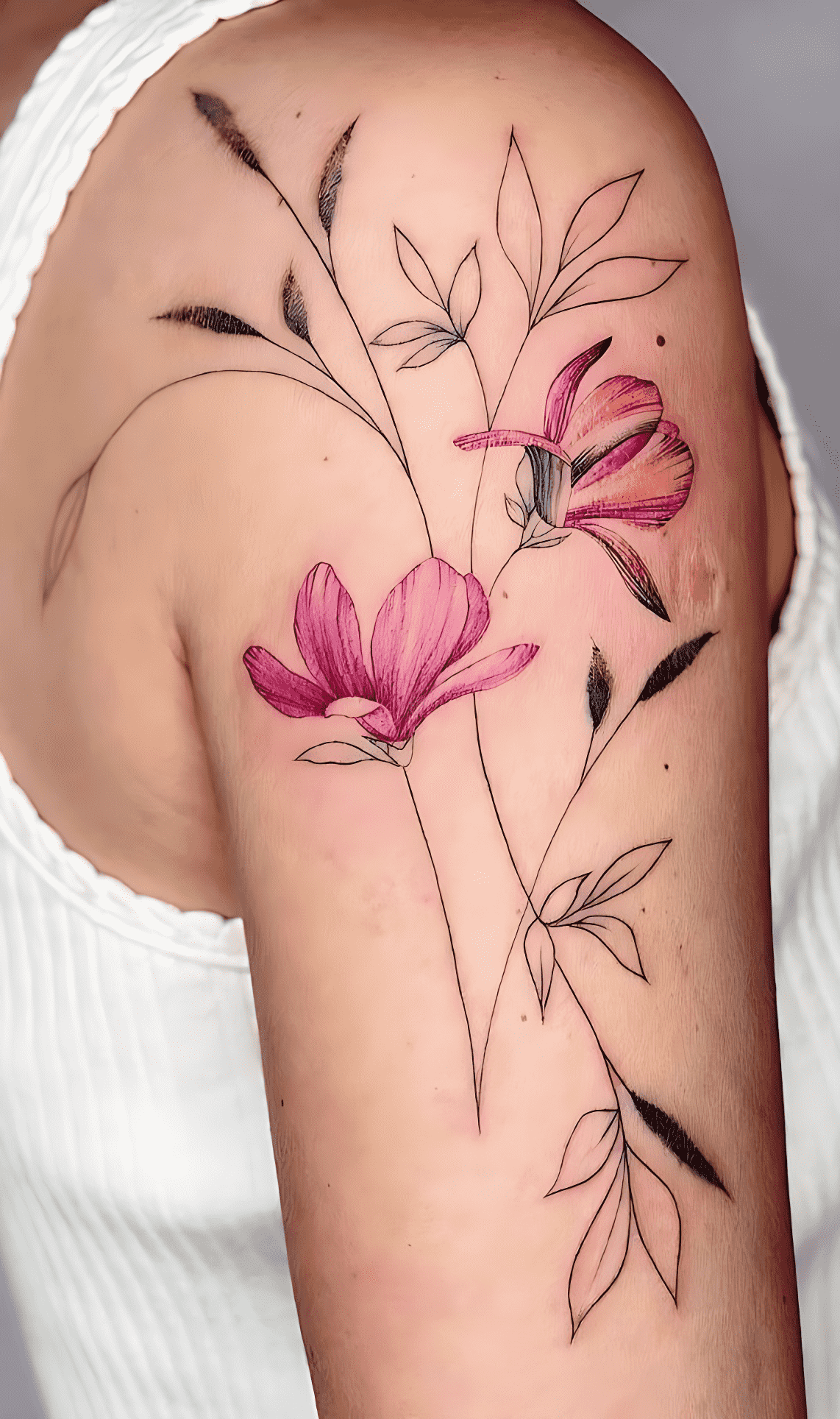 Delicate Flower Tattoo Figure