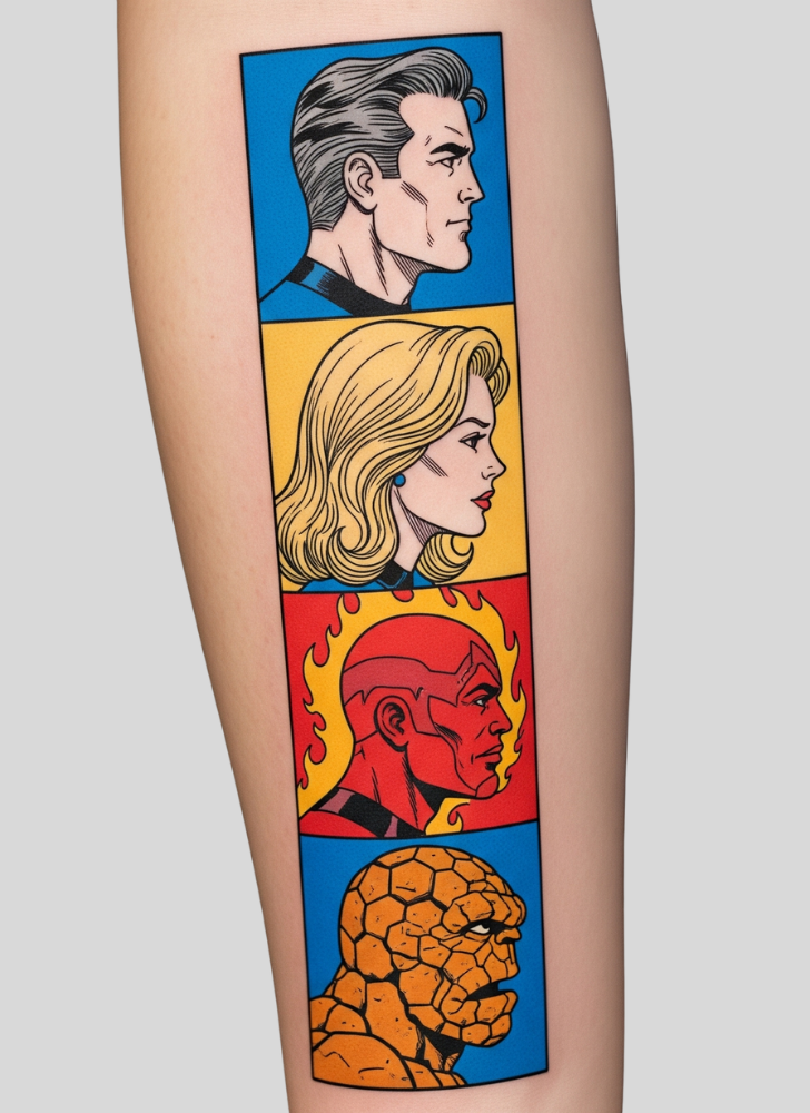 Fantastic Four Tattoo Portrait