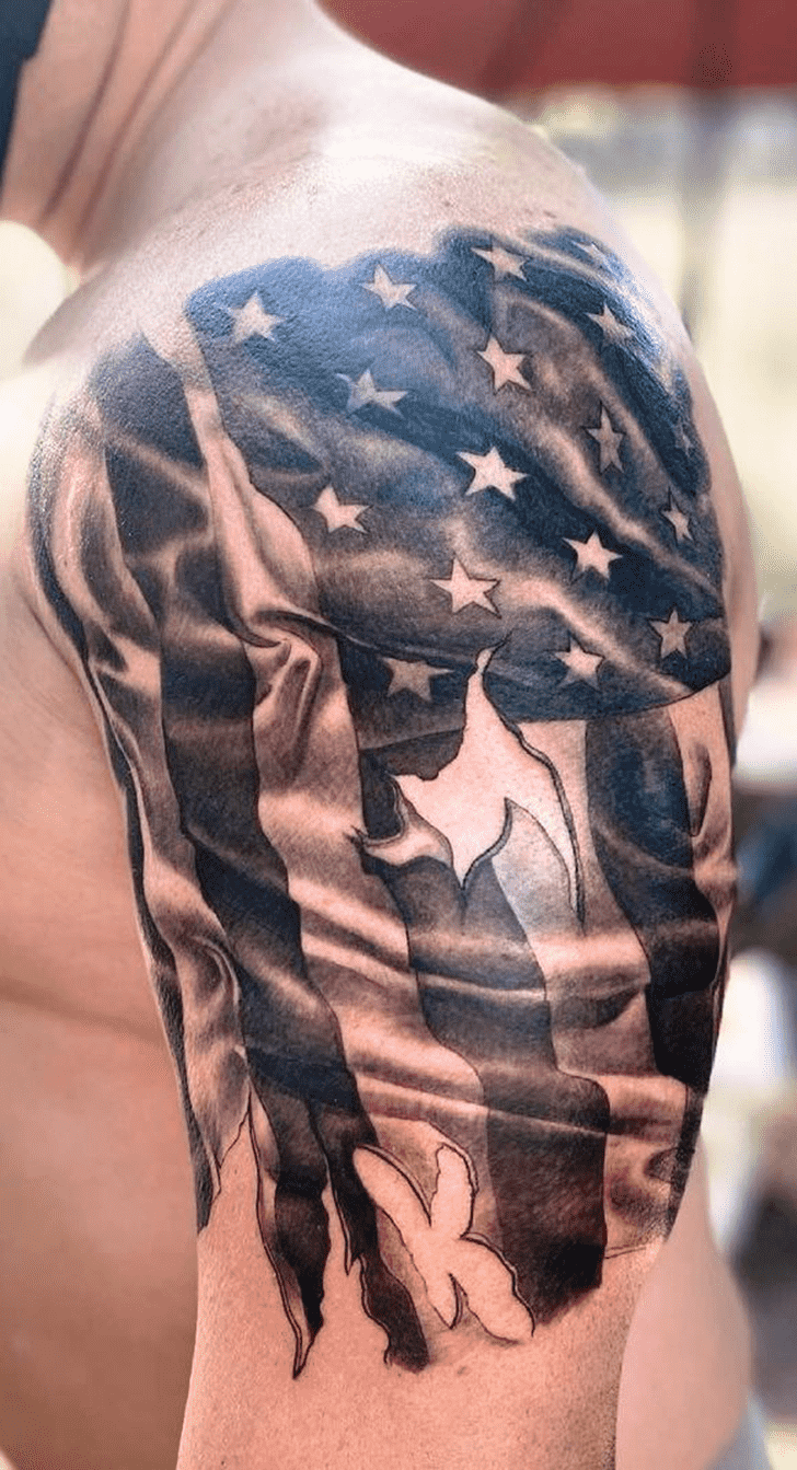 Flag Tattoo Shot