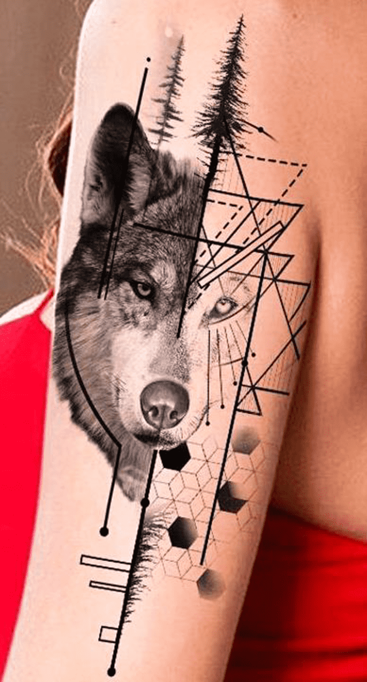 Geometric Wolf Tattoo Ink