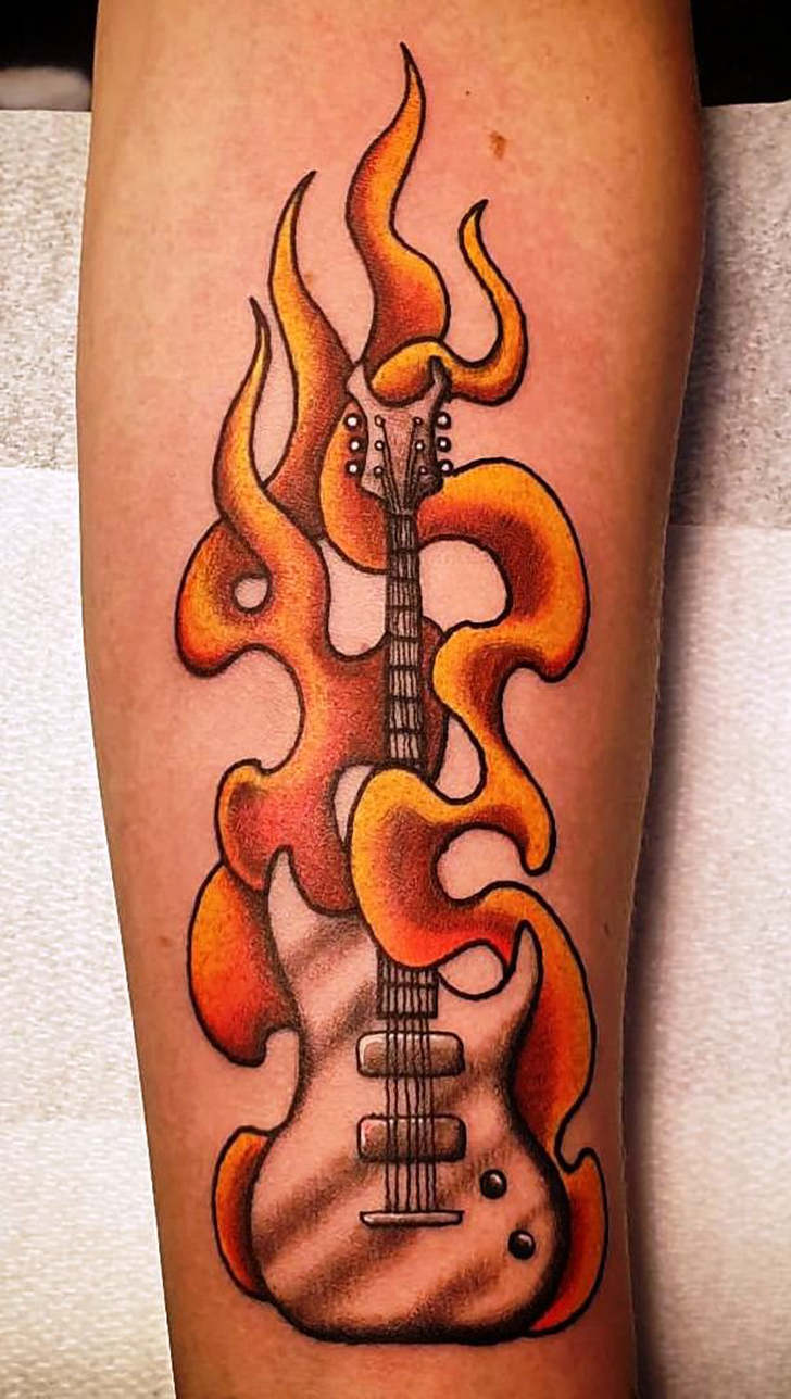 Guitar Tattoo Ink