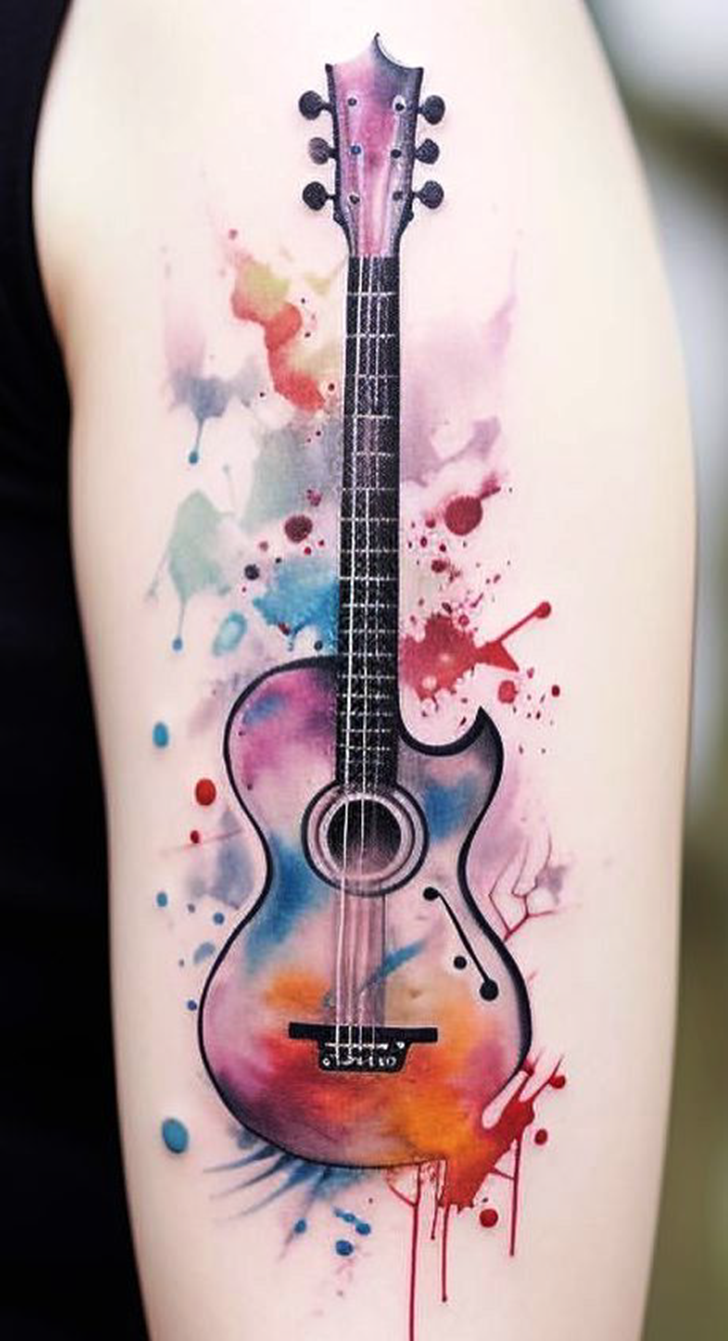 Guitar Tattoo Figure