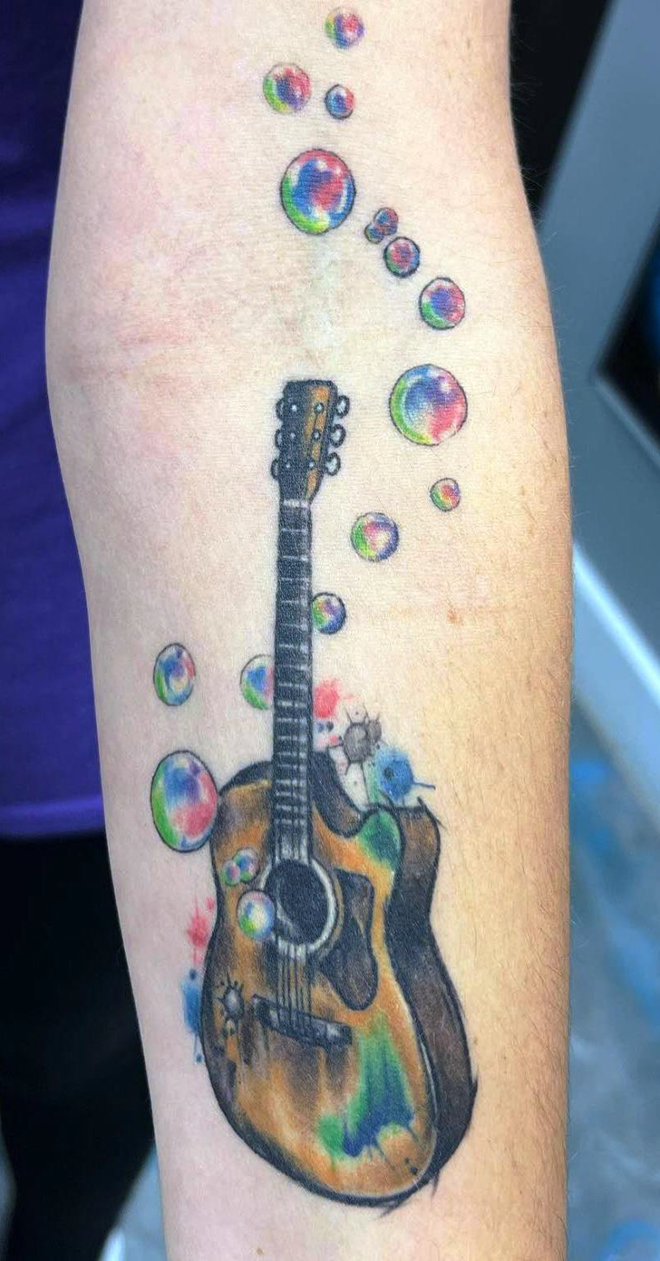 Guitar Tattoo Design Image