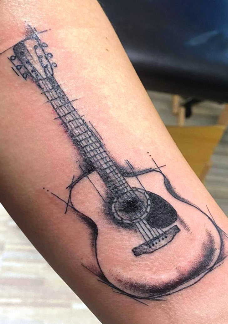 Guitar Tattoo Ink