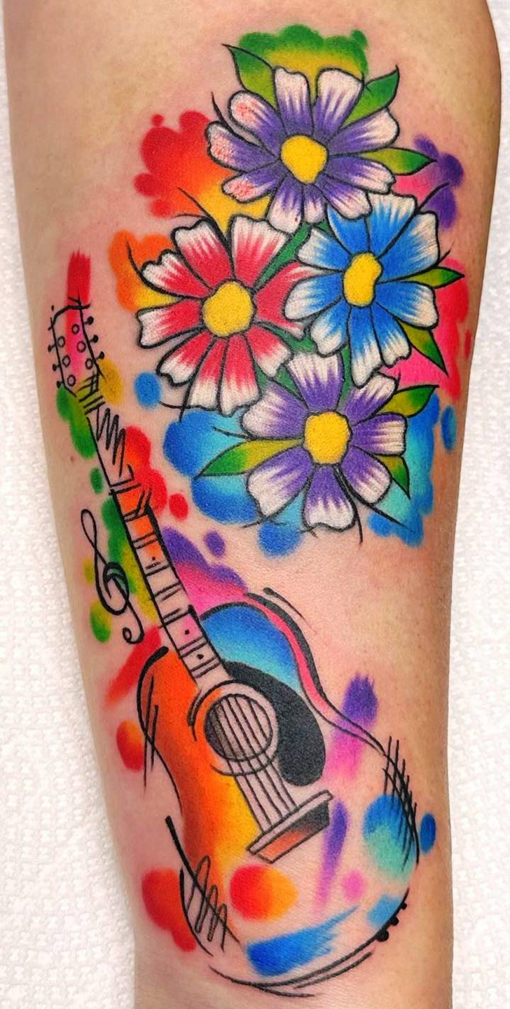 Guitar Tattoo Shot