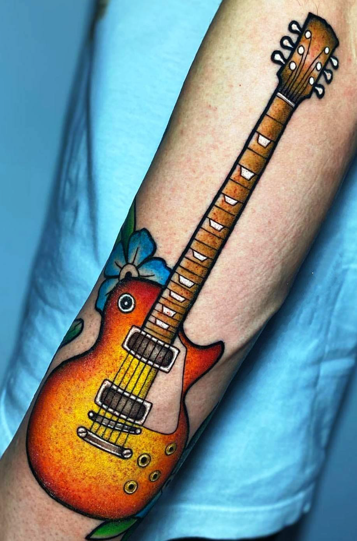 Guitar Tattoo Design Image