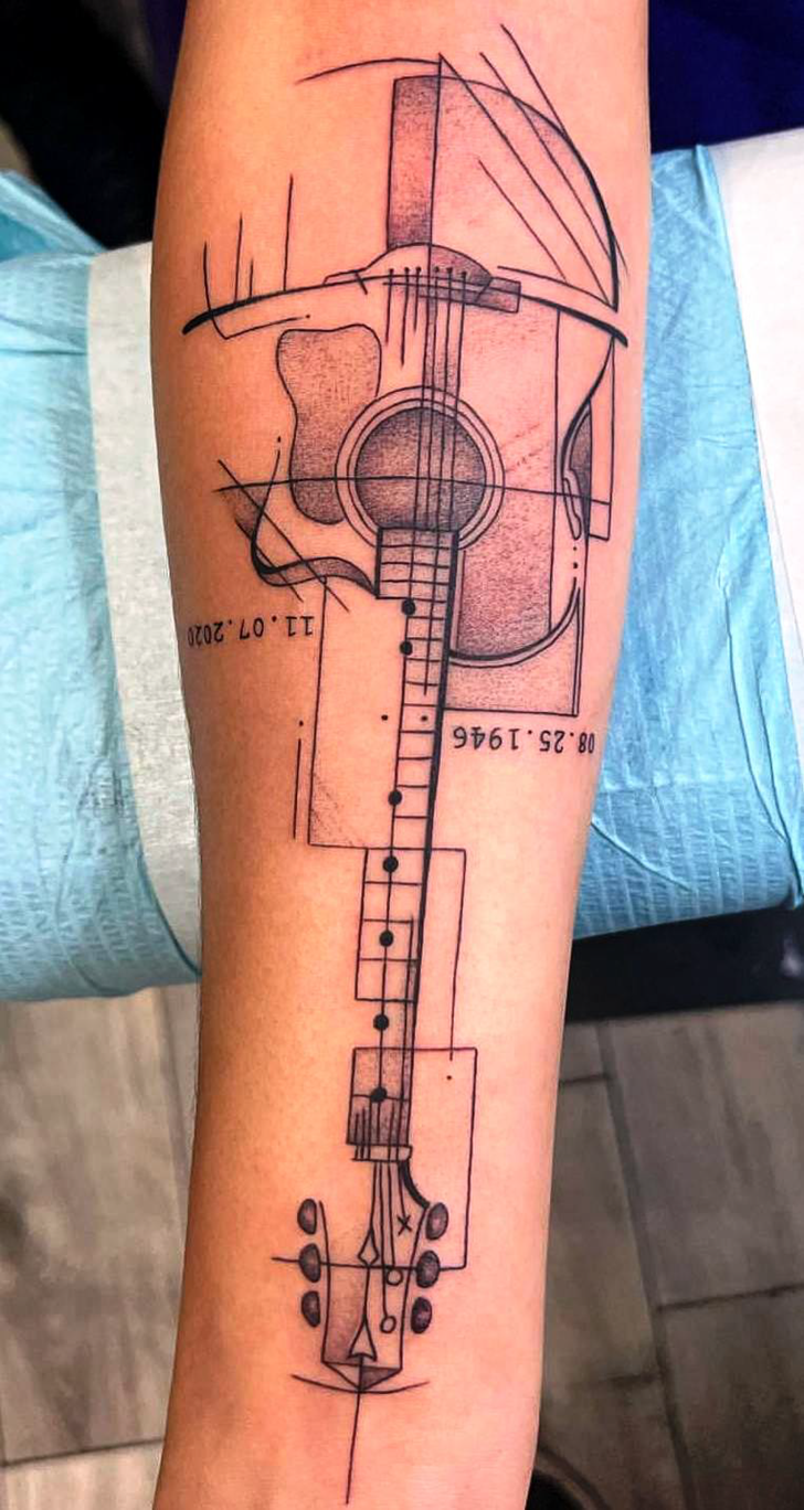 Guitar Tattoo Ink