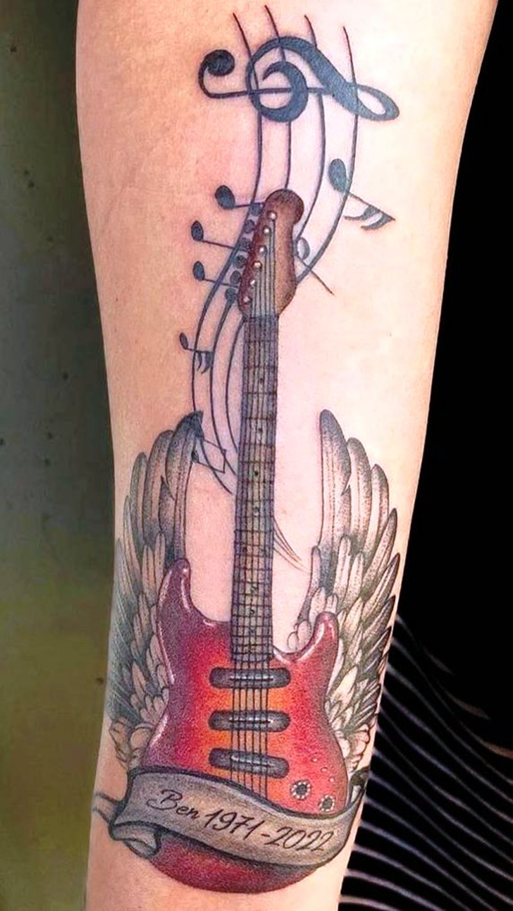 Guitar Tattoo Design Image