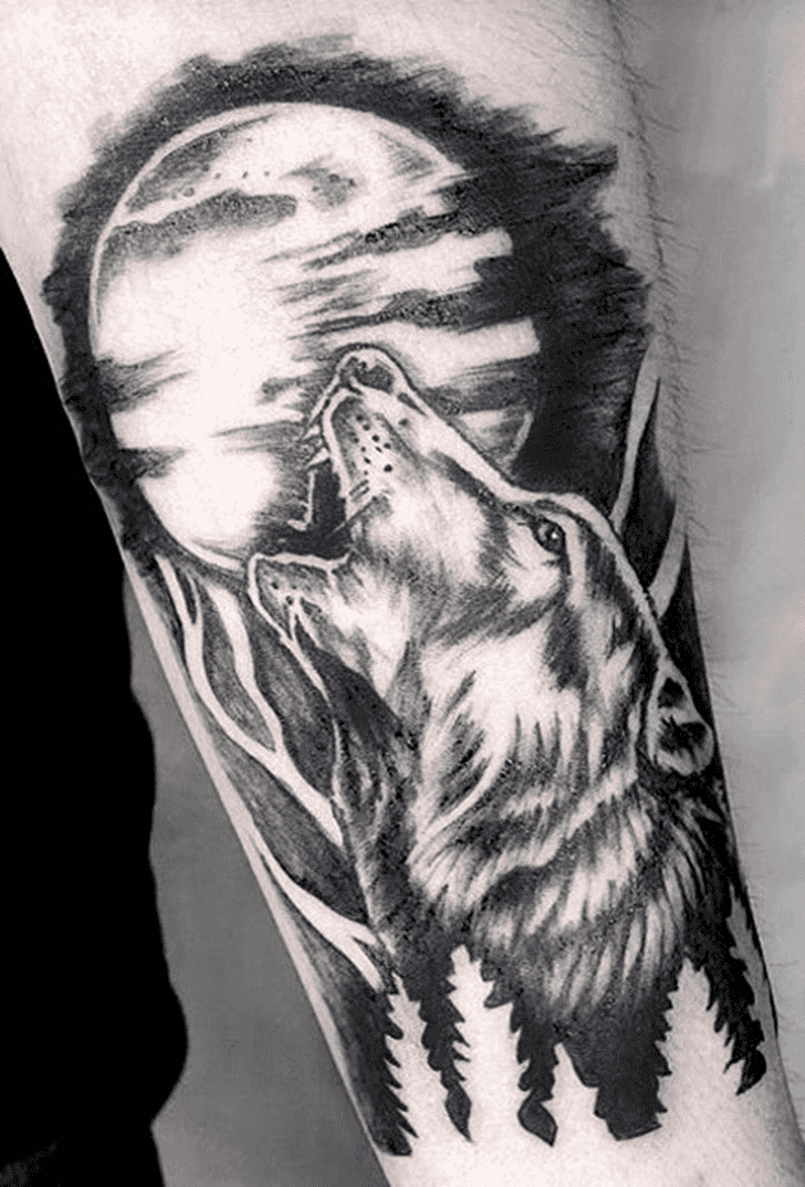 Howling Wolf Tattoo Photo