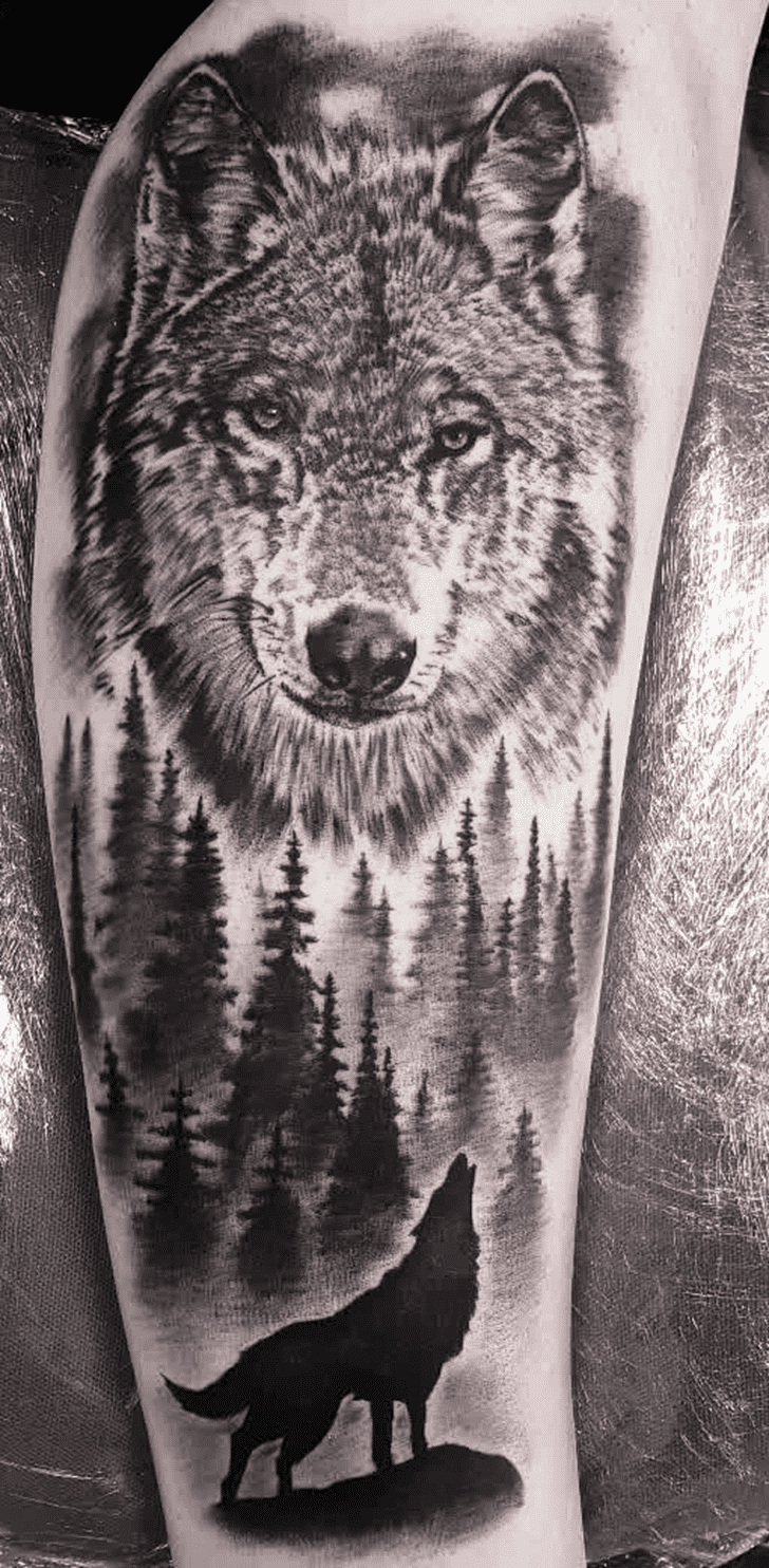 Lone Wolf Tattoo Figure