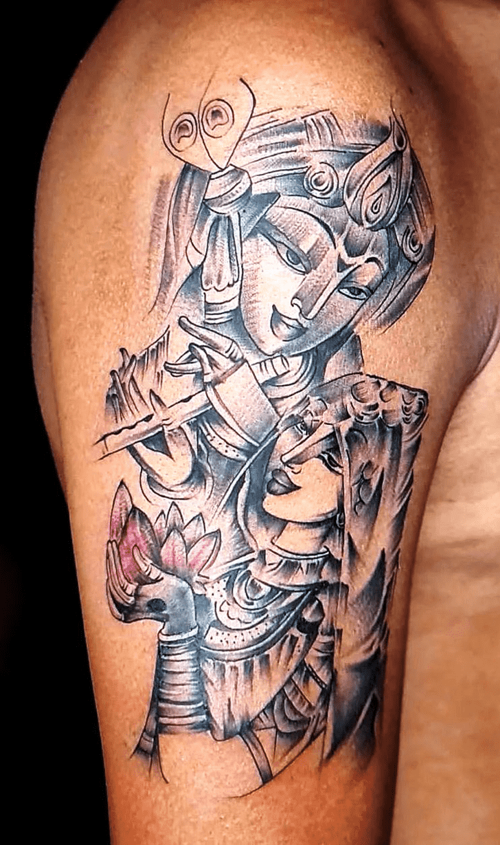 Lord Krishna Tattoo Figure