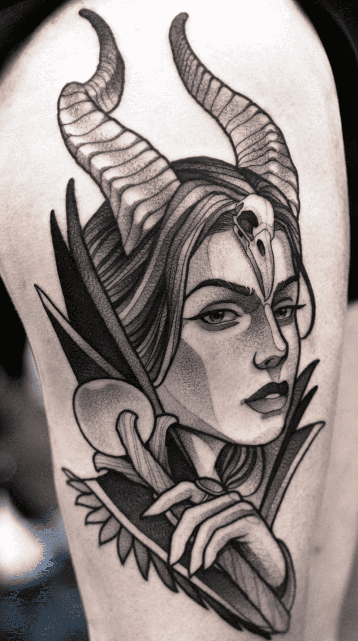 Maleficent Tattoo Portrait