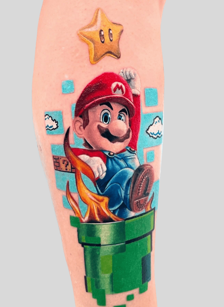 Mario Tattoo Design Image