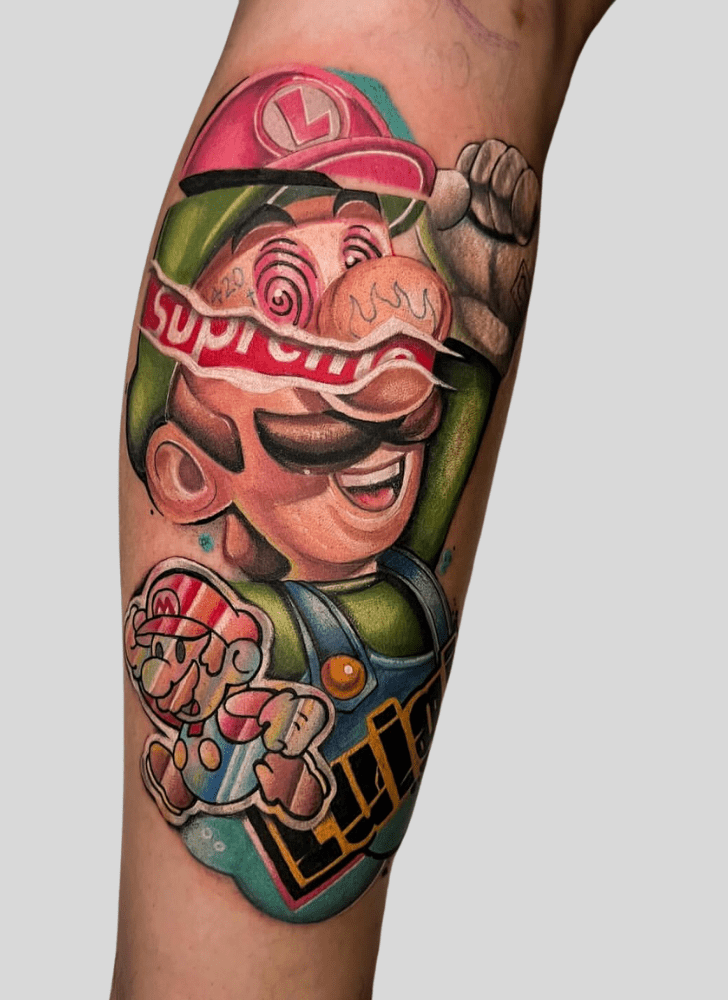 Mario Tattoo Photograph