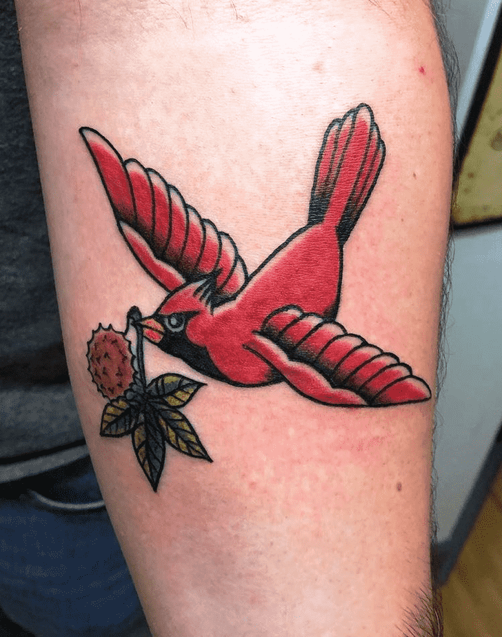 Northern Cardinal Tattoo Shot