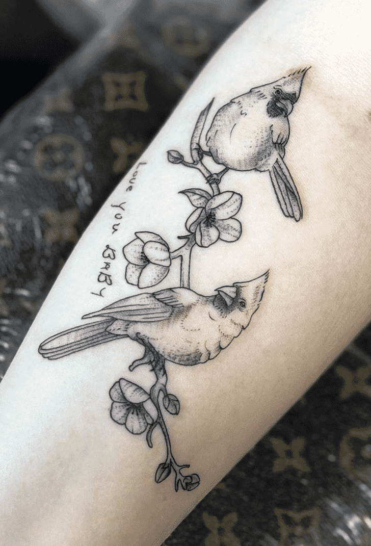 Northern Cardinal Tattoo Figure