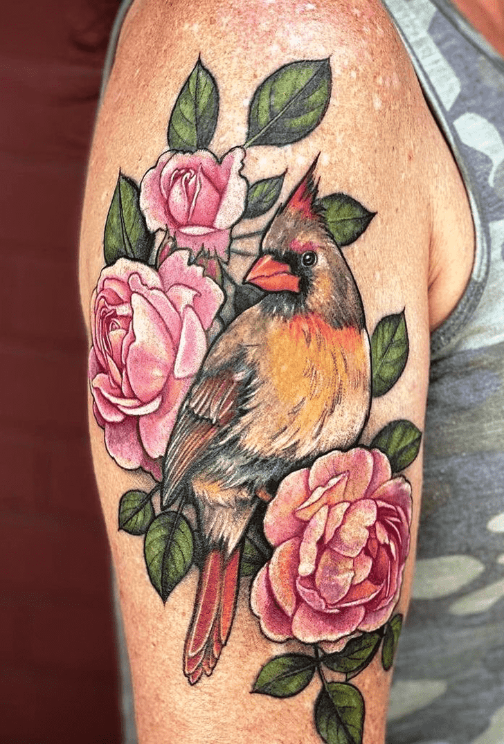 Northern Cardinal Tattoo Shot