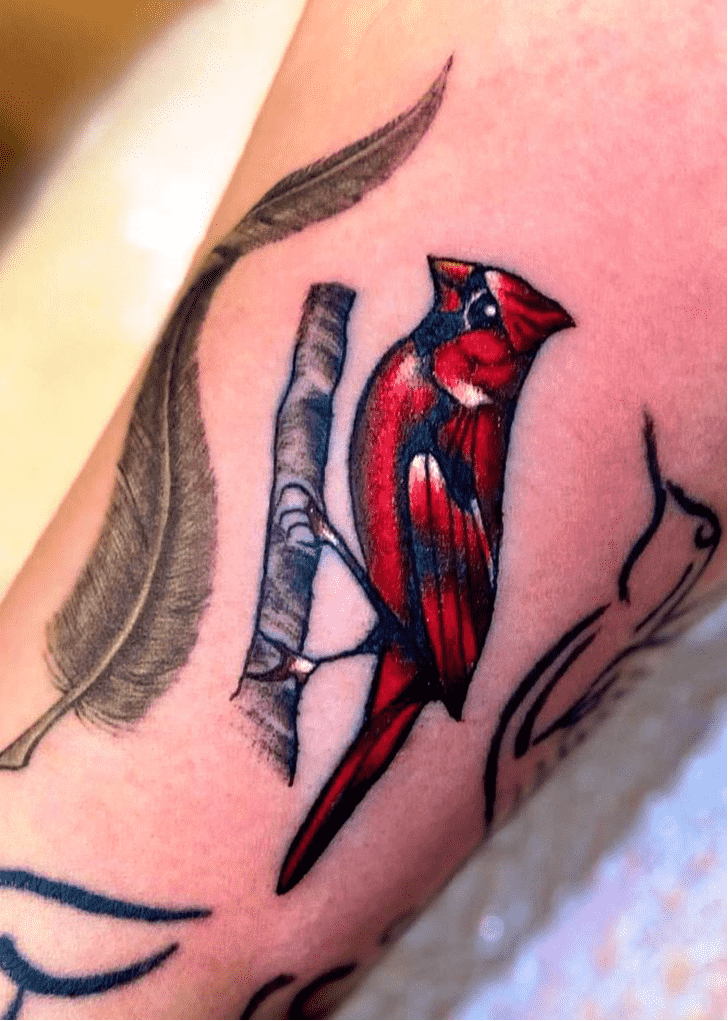 Northern Cardinal Tattoo Portrait