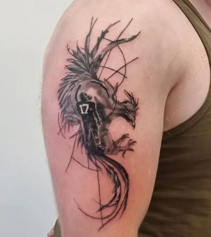 Phoenix Bird Tattoo Portrait