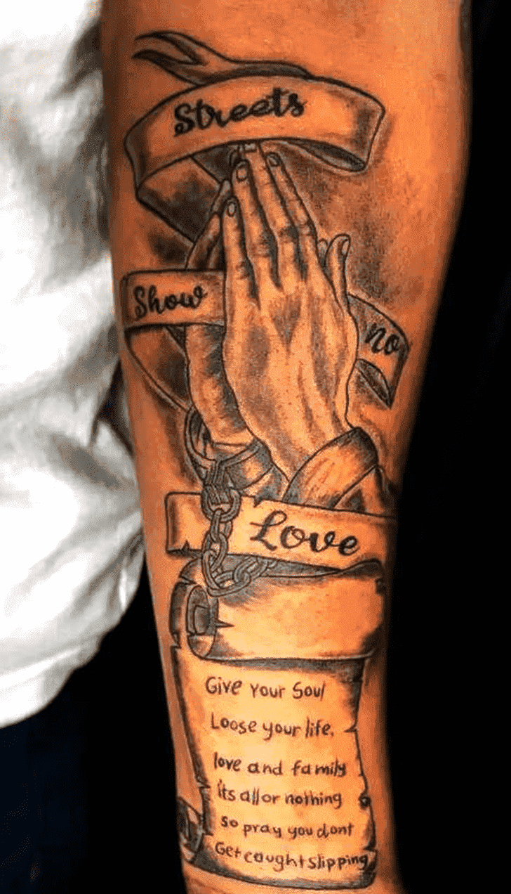 Praying Hands Tattoo Portrait