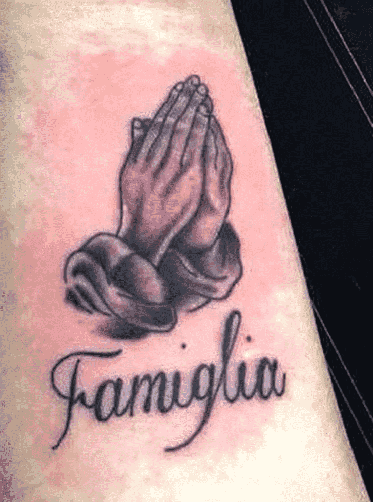 Praying Hands Tattoo Shot