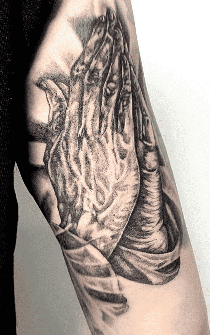 Praying Hands Tattoo Portrait