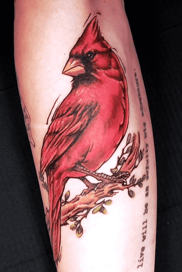 Red Bird Tattoo Photograph