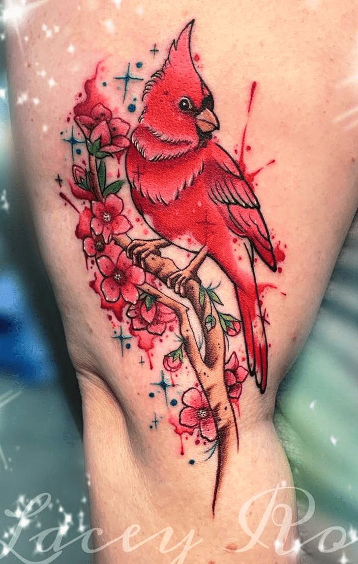 Red Bird Tattoo Photo