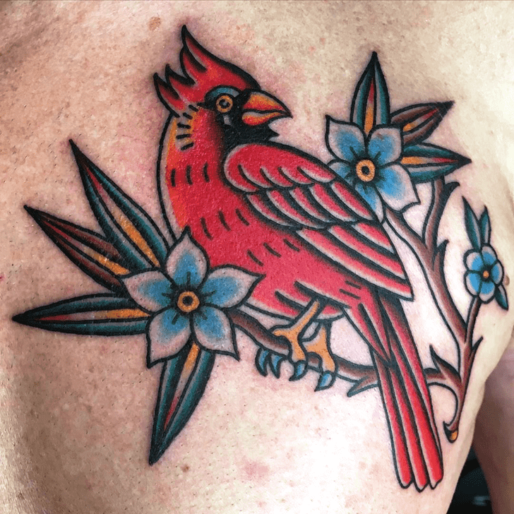 Red Bird Tattoo Portrait