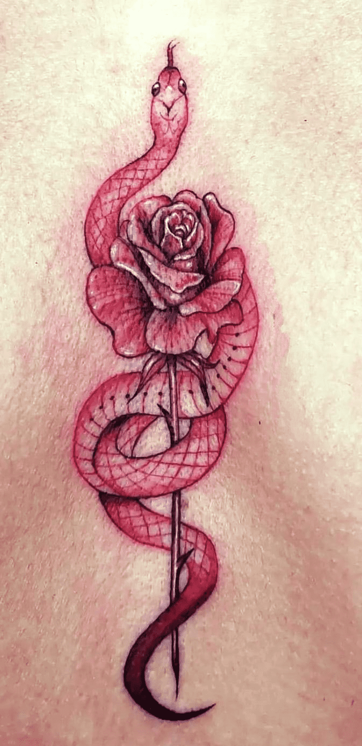 Red Tattoo Portrait