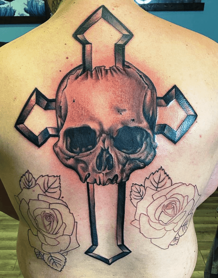 Skull And Crossbones Tattoo Figure