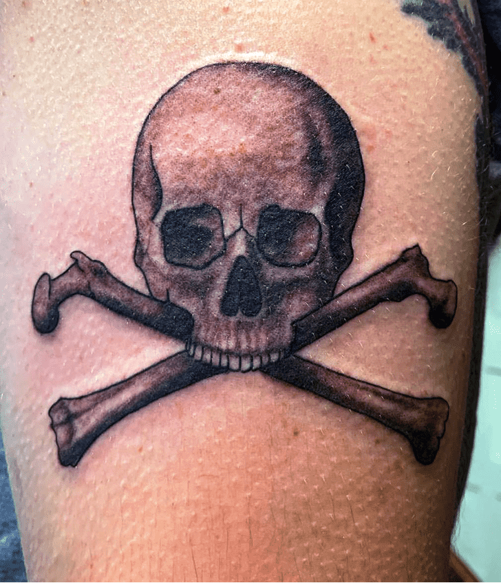 Skull And Crossbones Tattoo Photograph