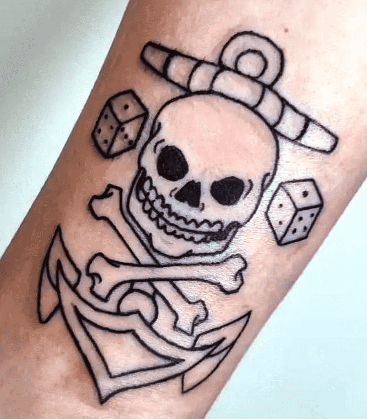 Skull And Crossbones Tattoo Shot