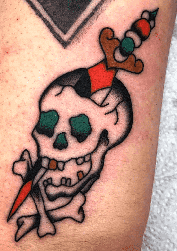 Skull And Crossbones Tattoo Photograph